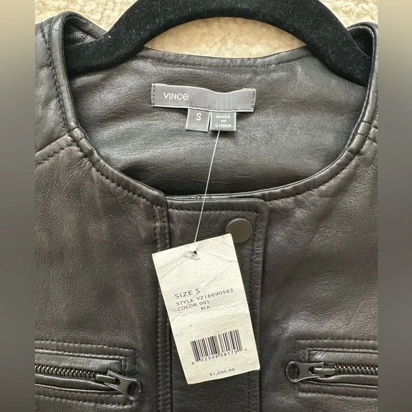 NWT - Vince Black Quilted Leather Jacket - Picture 2 of 10